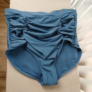 Shapermint Teal privacy panel swim bottom plus size 4XL
